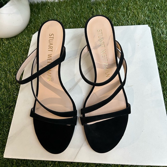 STUART WEITZMAN black suede leather sandals size 9 - Picture 7 of 15